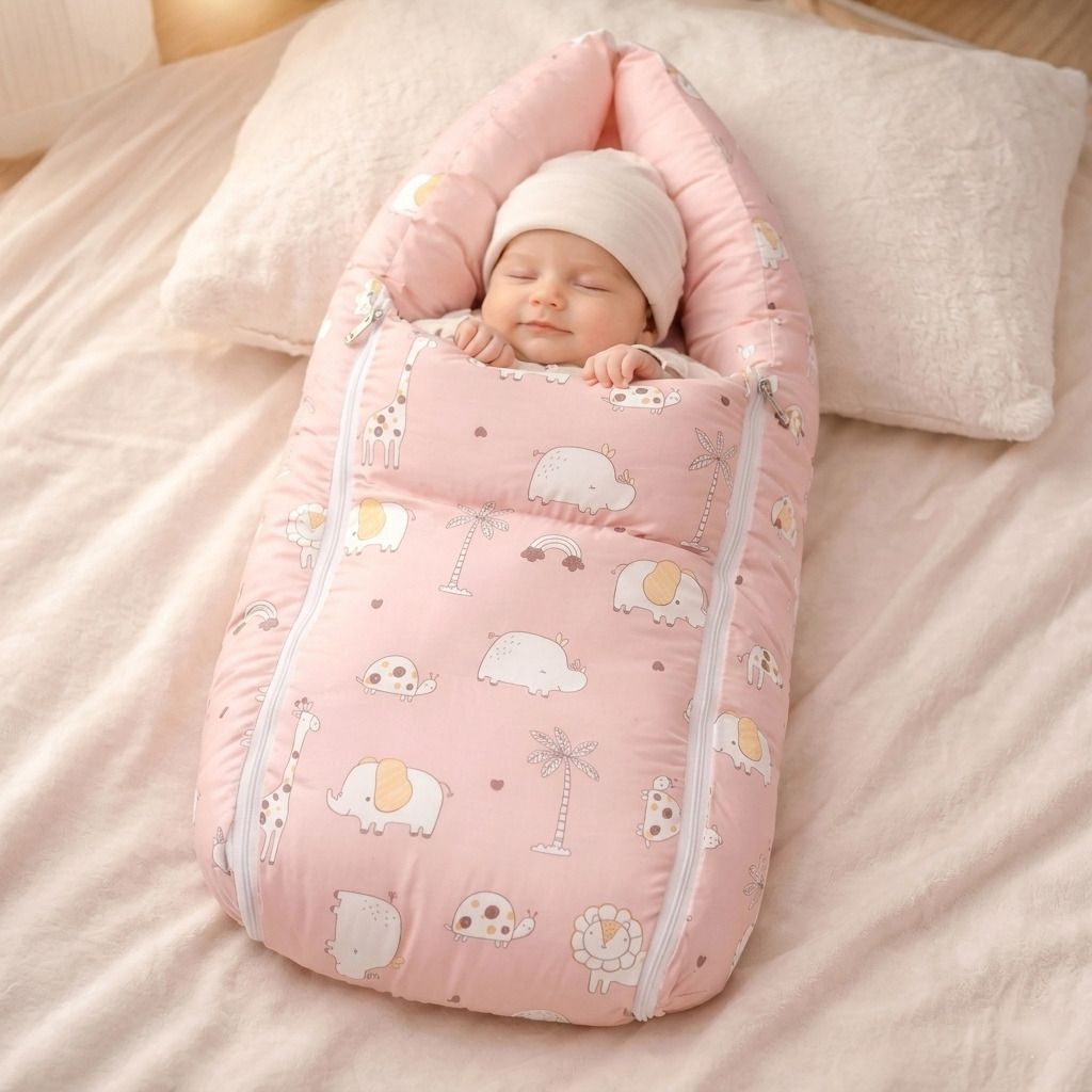voidrop Cotton Baby Carry Bed for New Born Babies & Infants 2 in 1 Sleeping Bag-picture-10