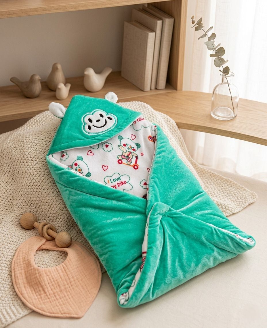 olene Hooded Wrapper Baby Blanket Supper Soft & Easy to Carry For Infants Sleeping Bag-picture-13