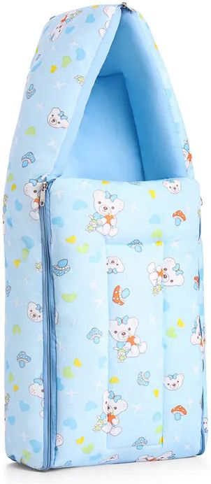 3 in 1 baby bed,baby bedding for new born & carry nestcotton Blue Cute panda Sleeping Bag-image-29