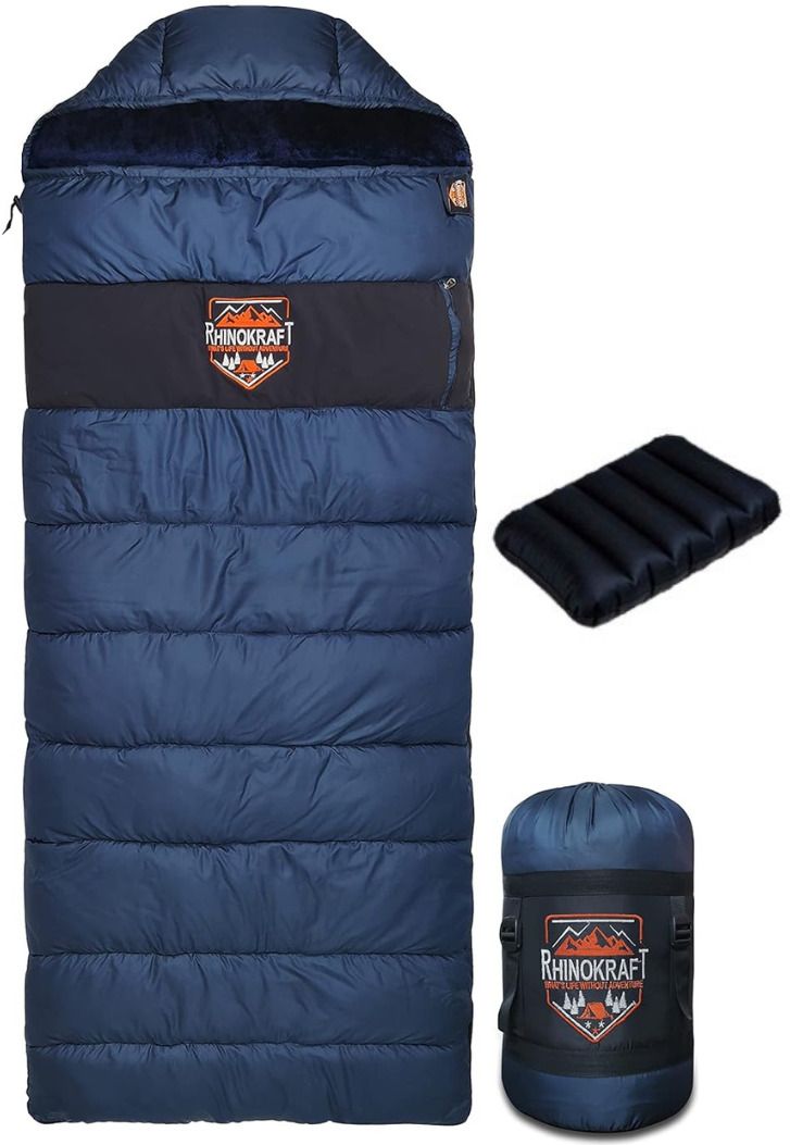 -10 Degree|Soft Fur Lining |Air Travel Pillow|Soft and Warm Adventure Sleeping Bag