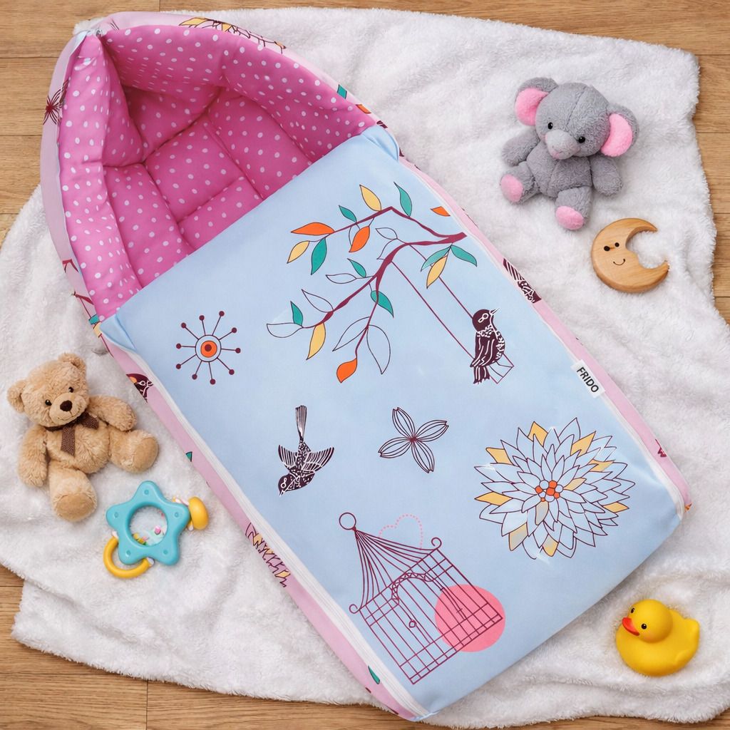 clothina Baby Sleeping Bag 3in1 Cotton Comfortable For New Born Baby Carry Bag 0-12 Month Sleeping Bag-picture-1