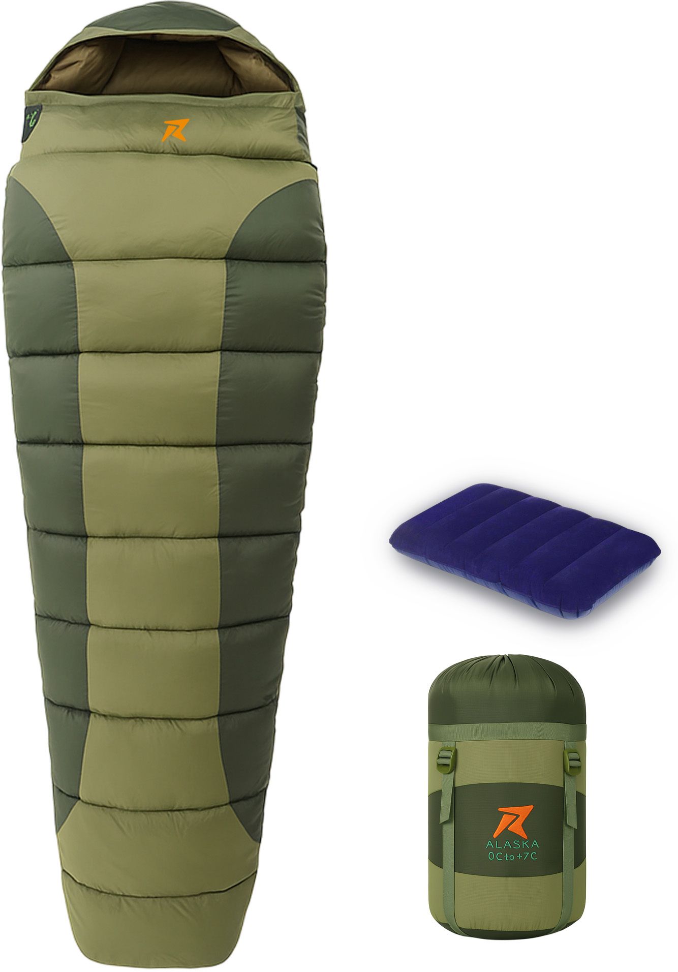 Alaska 0°C to +7°C Mummy Sleeping Bag for Adult with Air Pillow Camping Sleeping Bag-image-26