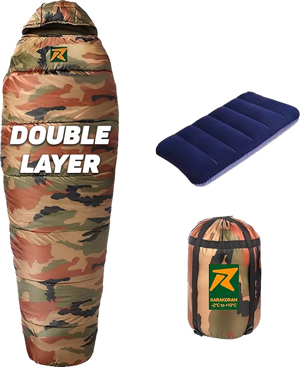 Karakoram With Fleece Liner, -2°C to +10 °C, (Camouflage, 1.7 Kg) Sleeping Bag-image-35