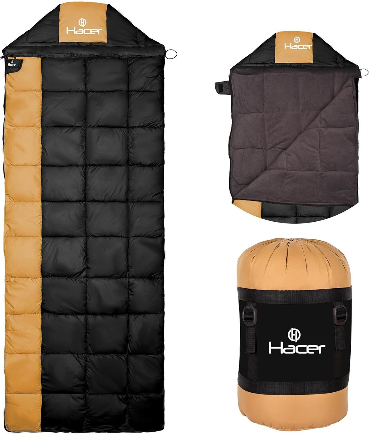 hacer Half Mummy & Half Rectangle Shape for Camping Hiking Traveling (-10 to +0 Temp) Sleeping Bag-picture-18