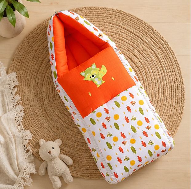 3 in 1 baby bed,baby bedding for new born & carry nestcotton Baby Fox prite Sleeping Bag-image-28