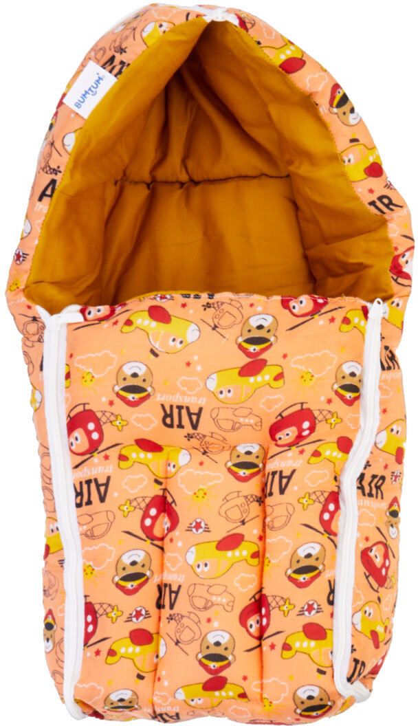 0-6 Months New Born Baby Cotton Carry Bag, 3 in 1 Baby Bed, Air(Orange) Sleeping Bag