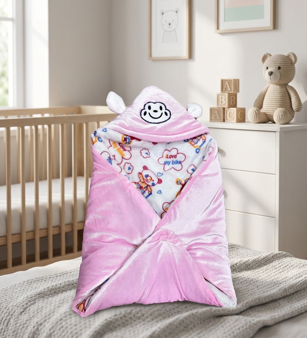 olene Hooded Wrapper Baby Blanket Velvet Supper Soft & Easy to Carry For Infants Sleeping Bag-picture-25