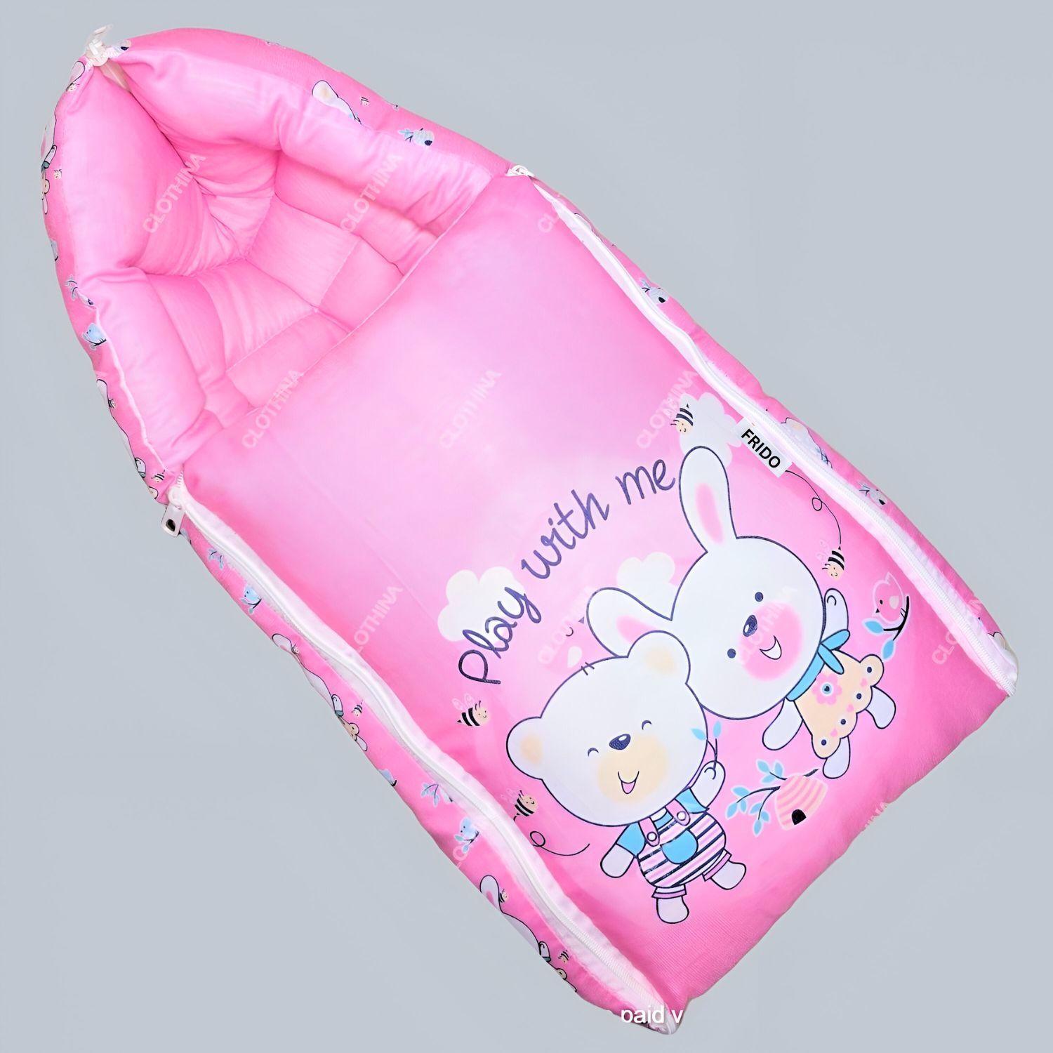 Baby Sleeping Bag 3in1 Cotton Comfortable For New Born Baby Carry Bag 0-12 Month Sleeping Bag-image-4