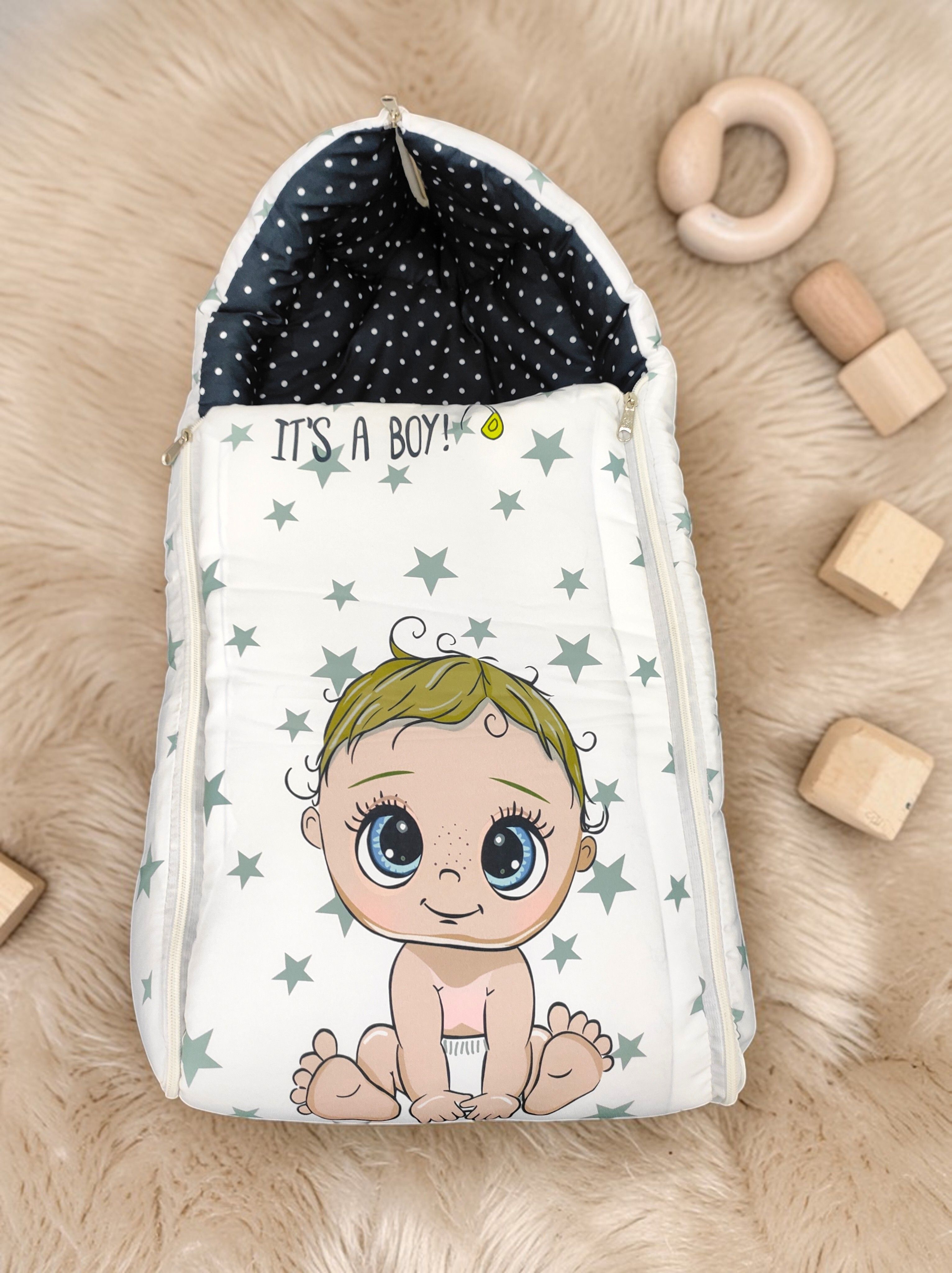 nazee ItsaBoy Baby Sleeping Bag Digital Printed Cotton 3-in-1 Carry Nest - Mattress - Sleeping Bag-picture-15