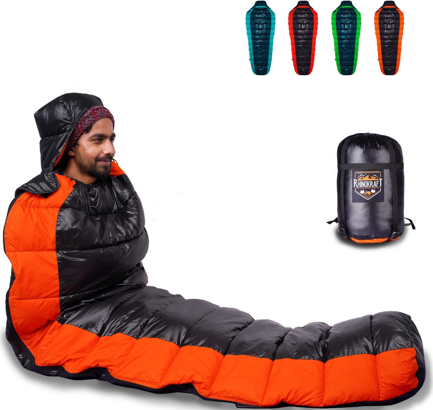 rhinokraft Premium Quality Light Weight Nylon 1.2 Kg , 8 to 20 Degree Celsius Sleeping Bag-picture-22