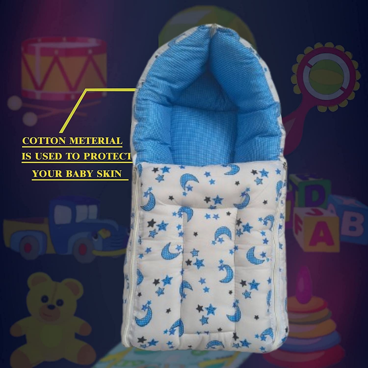 aligza Baby Desire 4 in 1 Baby Bed, Baby Bedding for New Born & Carry Nest Cotton Sleeping Bag-picture-19