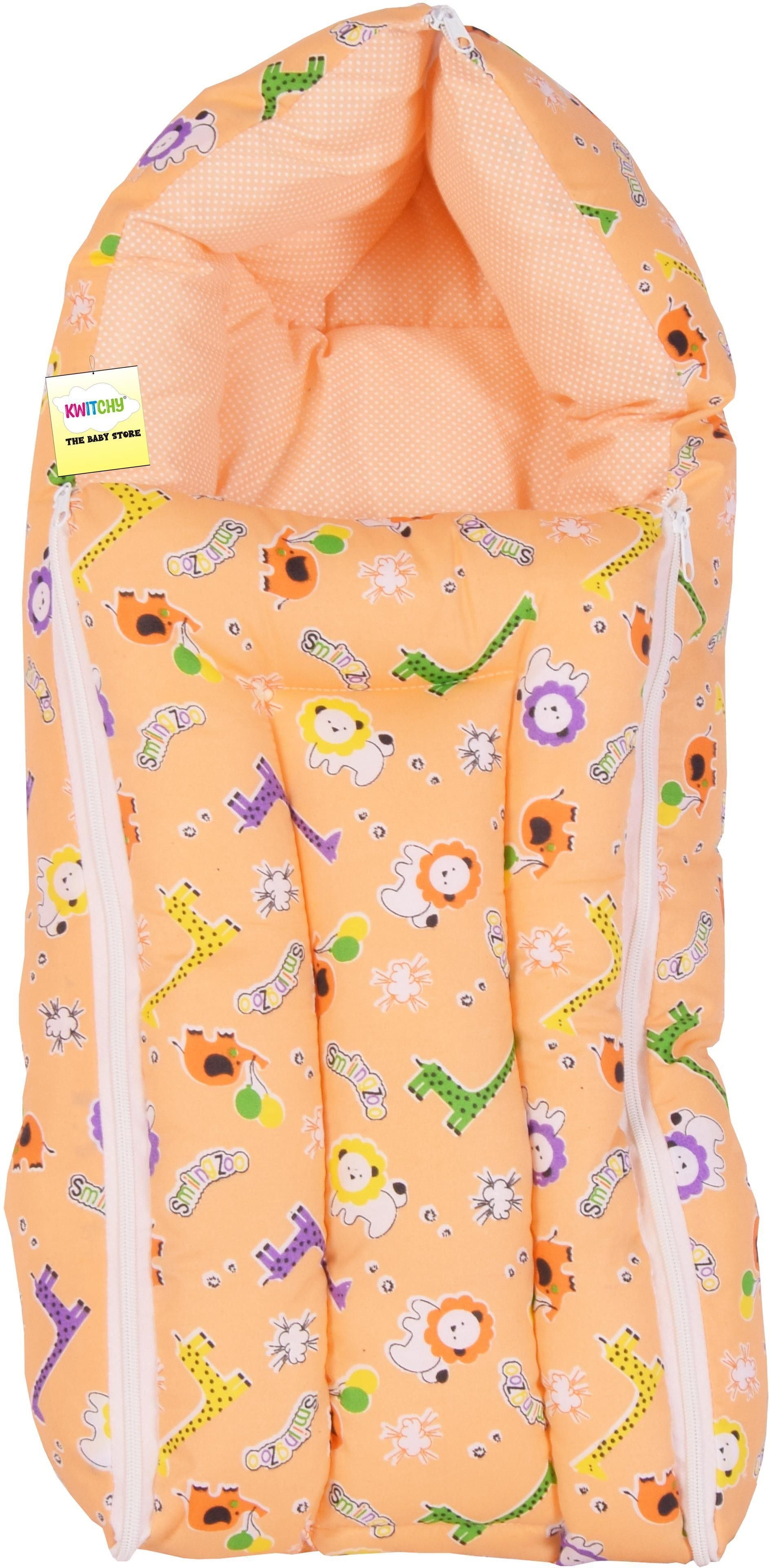 adore stuff Newborn Baby Sleeping Bed Combo with Net & Head Support Sleeping Bag-picture-12