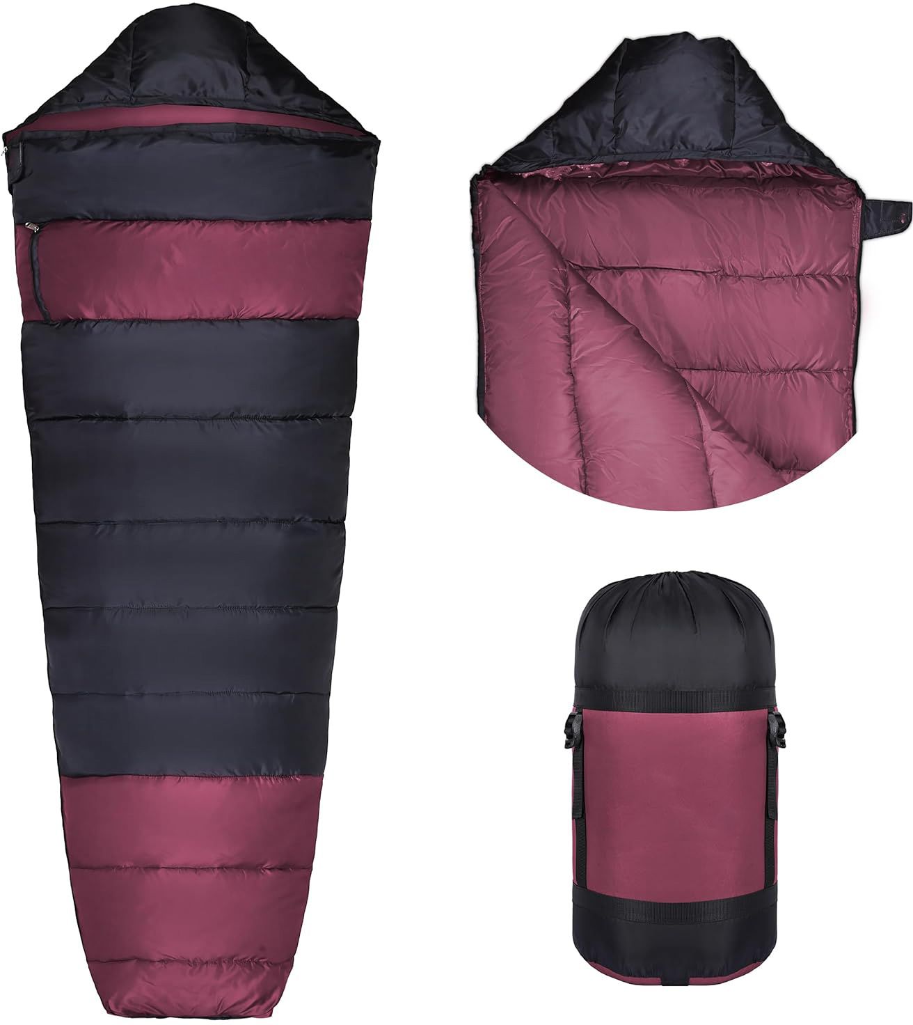 hacer Mummy Shape Camping Hiking Traveling & Outdoors (+6 to+12 Temp) Sleeping Bag-picture-22