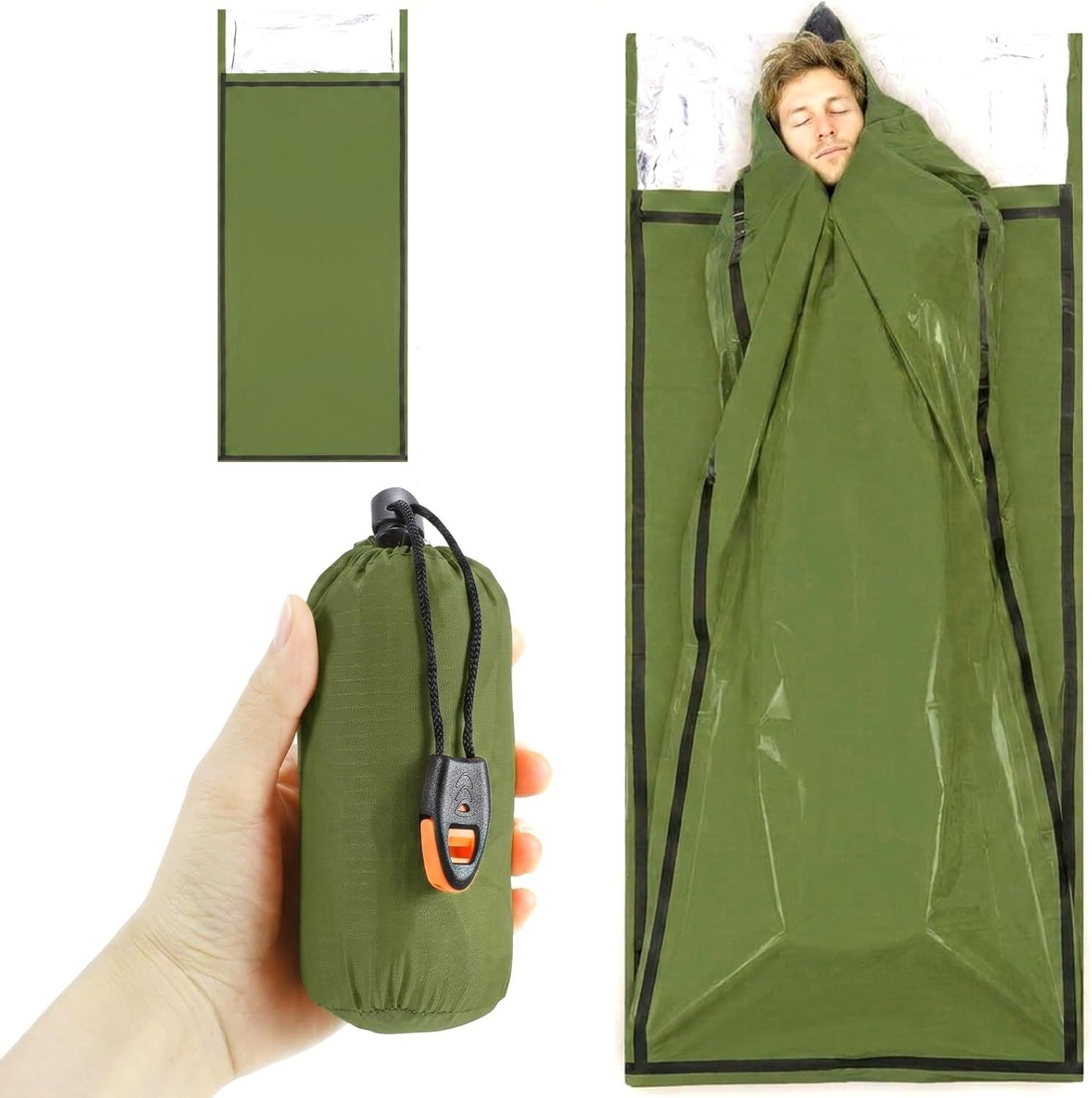 Portable Emergency Blanket Survival Gear Emergency Bivvy Thermal Sleeping Bag Sleeping Bag-image-24
