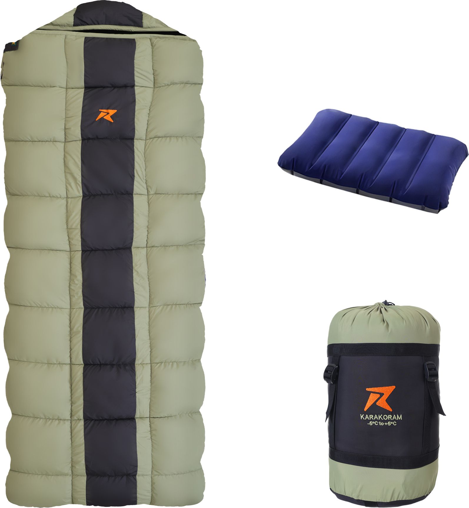 rocksport Karakoram Rectangular -5°C Sleep Bag Camping Hiking For Adults, Free Air Pillow Sleeping Bag-picture-5