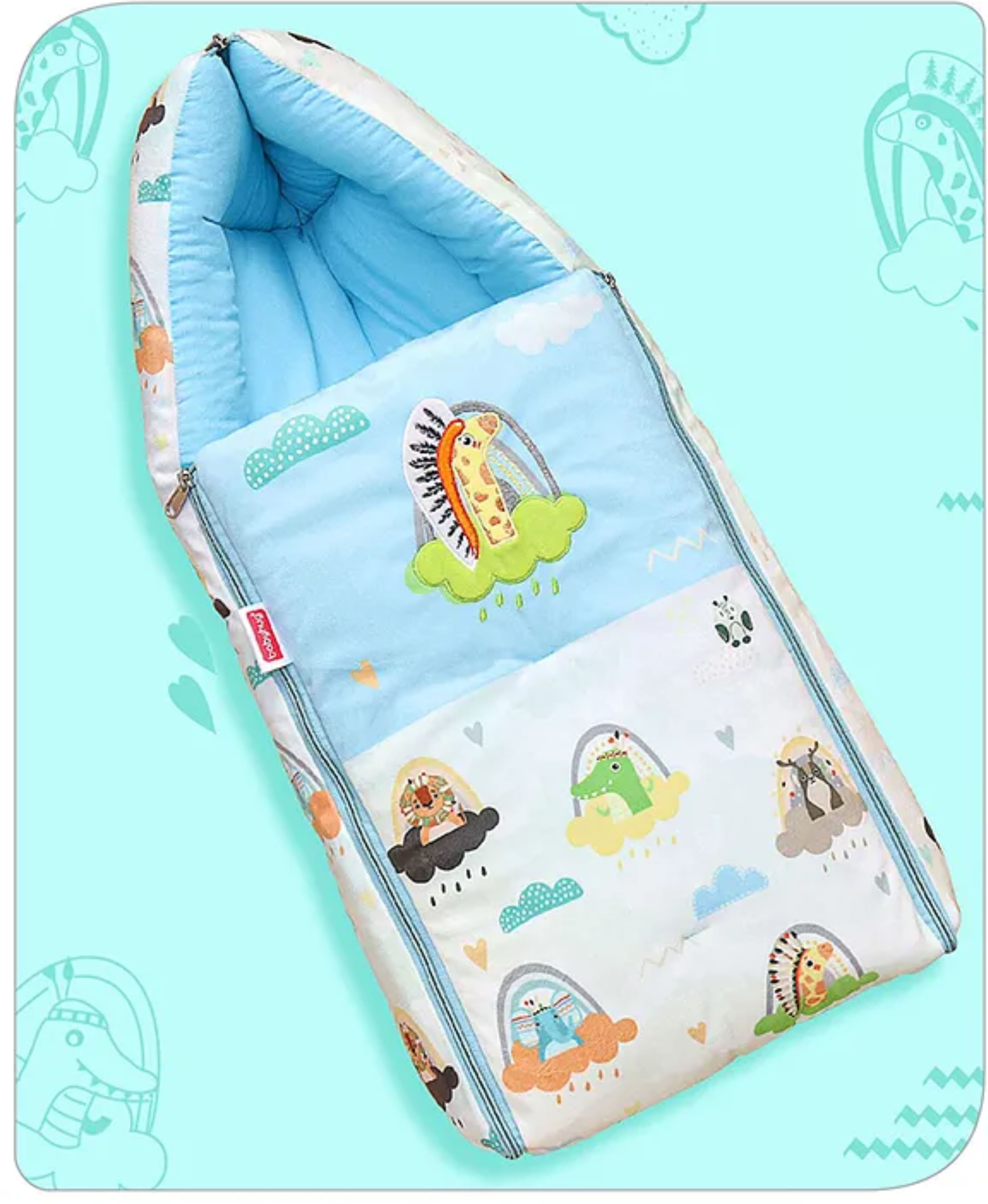 3 in 1 Baby Sleeping Bag and Carry Nest,Cotton for new born baby(river) Sleeping Bag-image-22