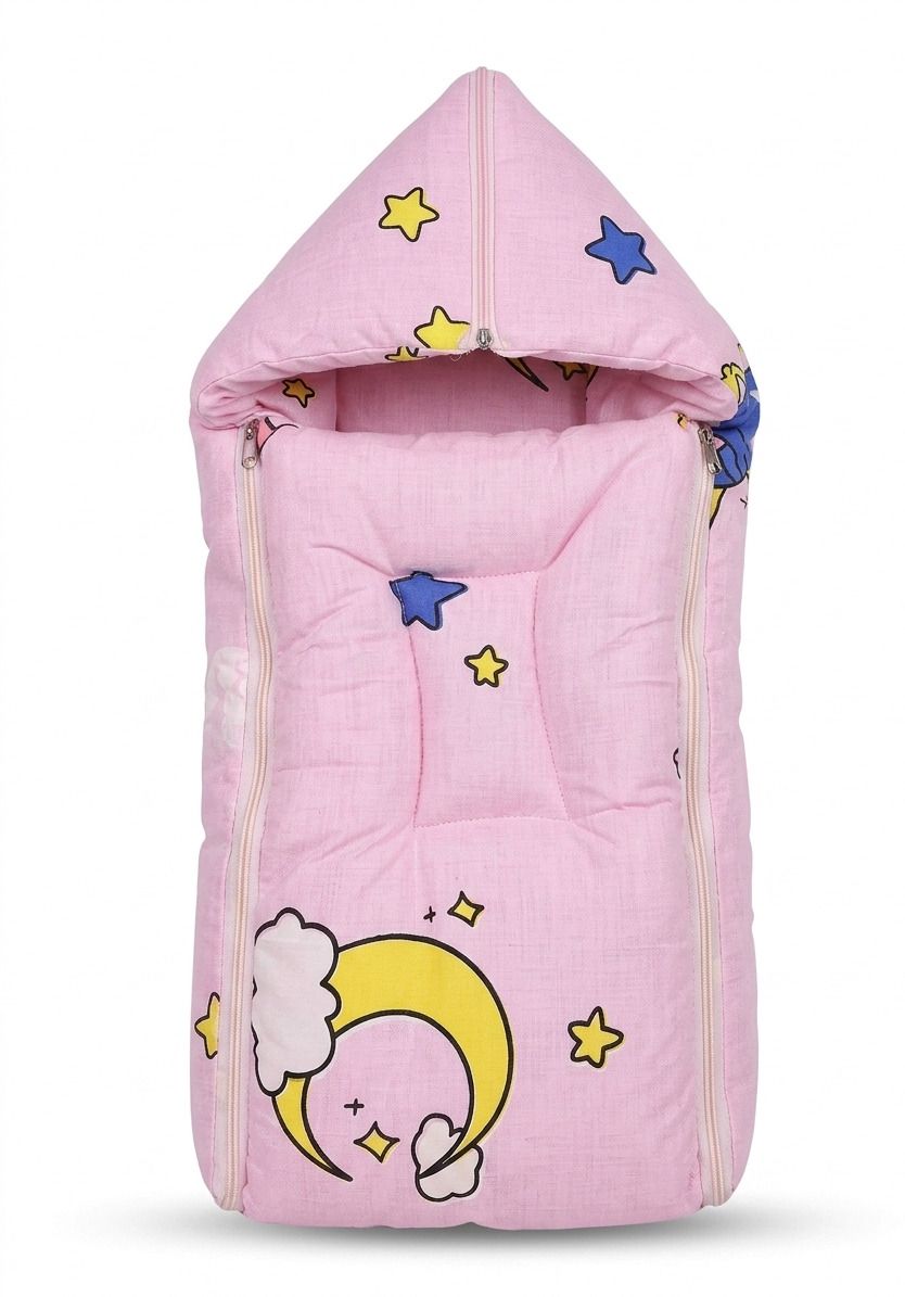 ronit enterprises 3 in 1 Cotton comfortable for new born baby carry bag 0-12 Months (Pink) Sleeping Bag-picture-40