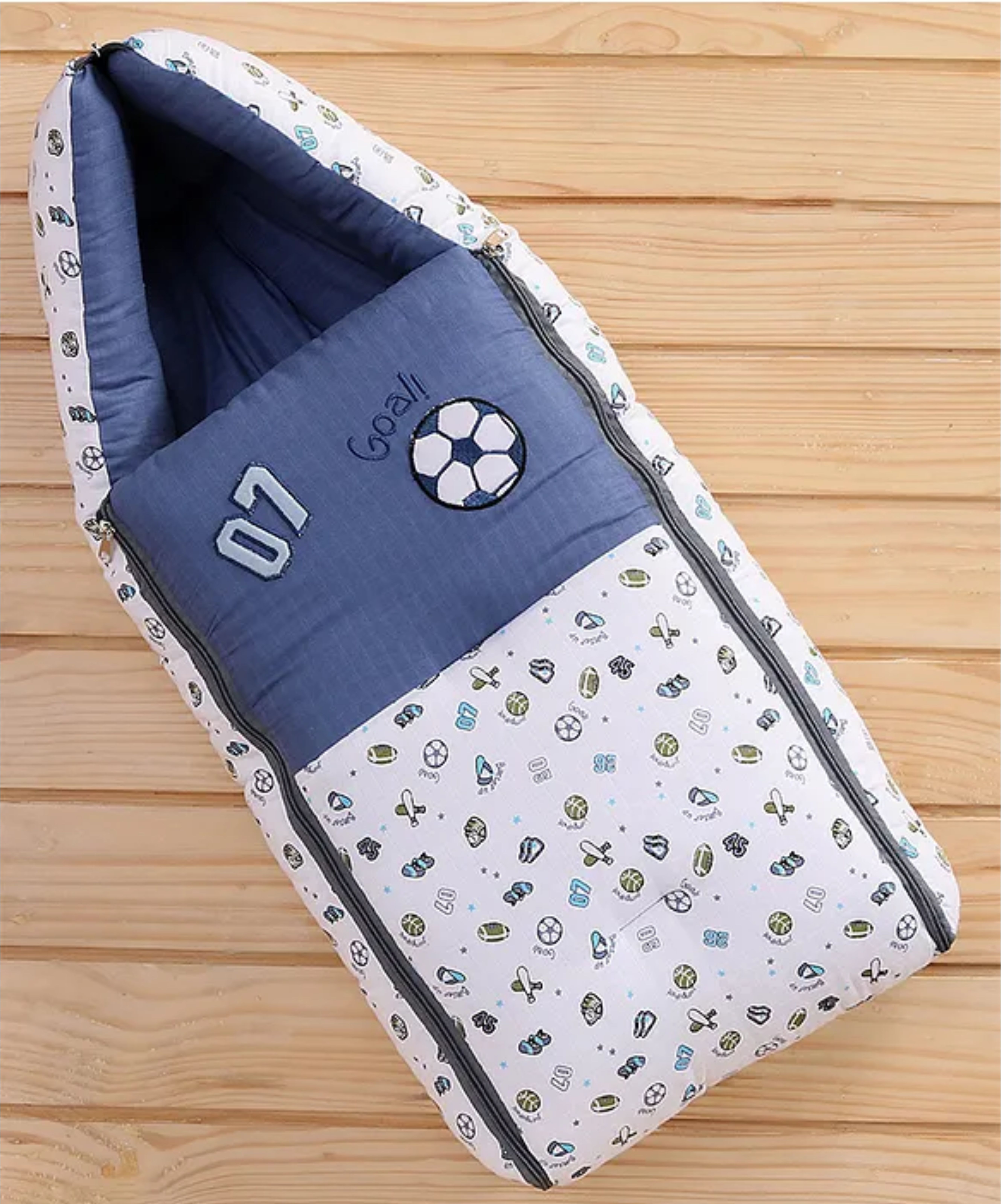 3 in 1 Baby Sleeping Bag and Carry Nest,Cotton for new born baby(BABY FOOTBALL) Sleeping Bag-image-48