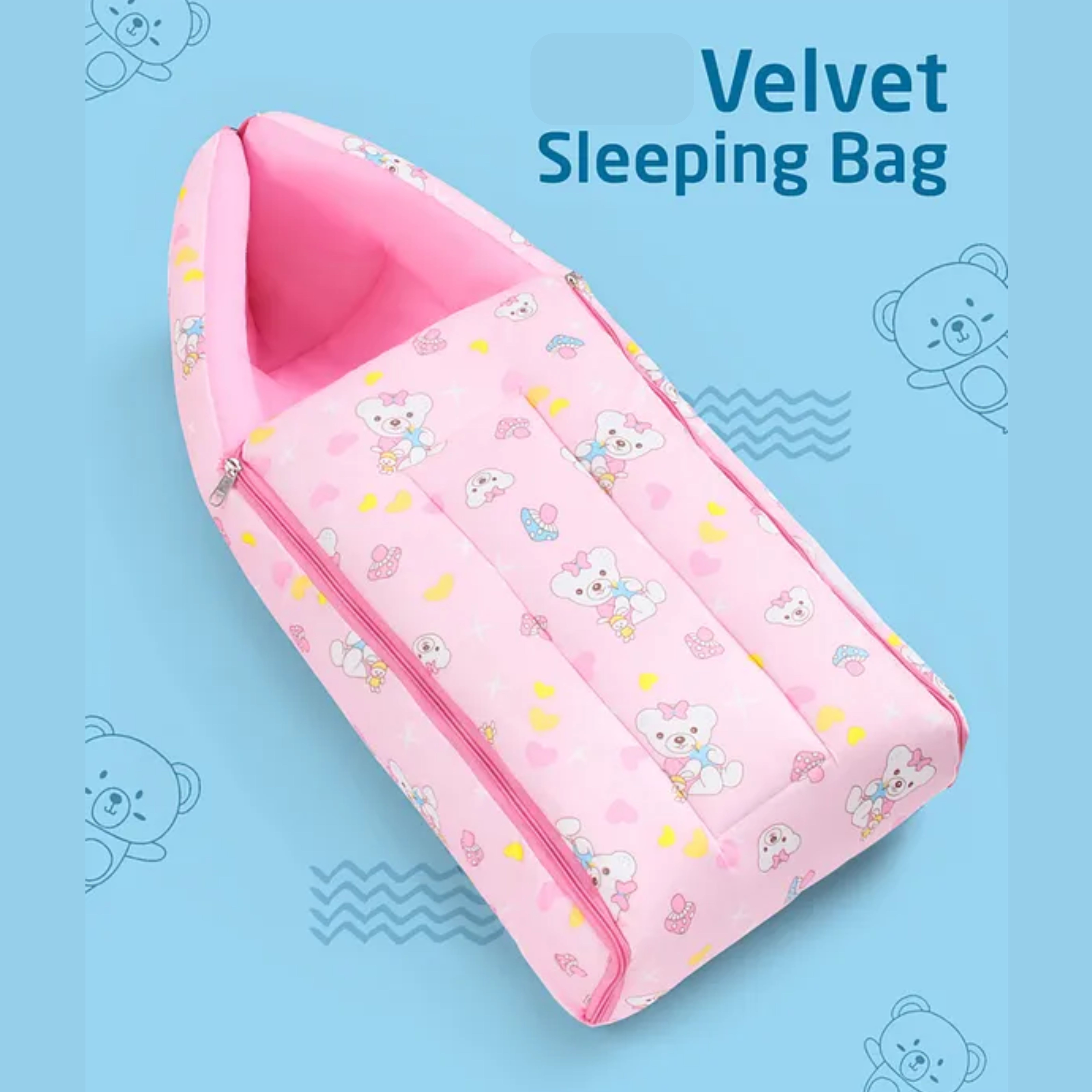 3 in 1 Baby Sleeping Bag and Carry Nest,Cotton for new born baby(PINK PANDA) Sleeping Bag-image-25