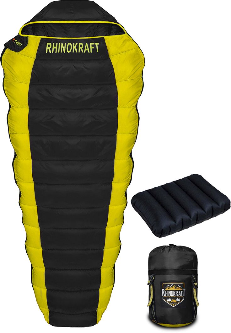 Bigoty Yellow Camping, Travelling, Light Weight with Pillow Sleeping Bag