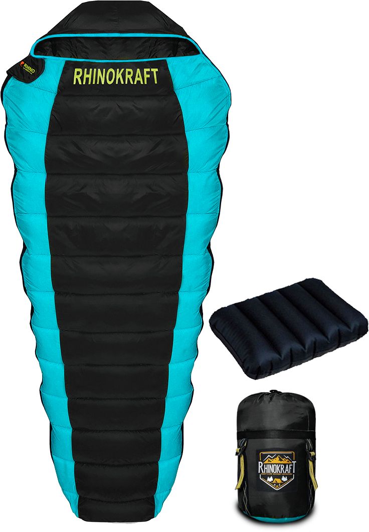 Bigoty Navy Blue Camping, Travelling, Light Weight with Pillow Sleeping Bag