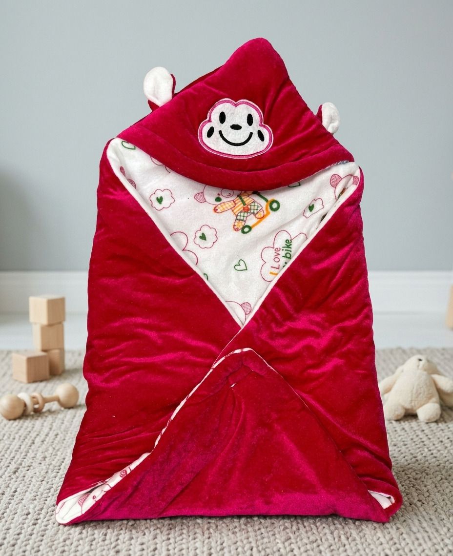 olene Hooded Wrapper Baby Blanket Velvet Supper Soft & Easy to Carry For Infants Sleeping Bag-picture-48