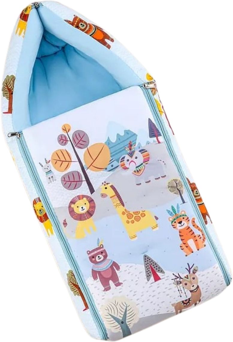 Baby Sleeping Bag for Infants Cotton Hooded Wrapper with Zip Sleeping Bag-image-28