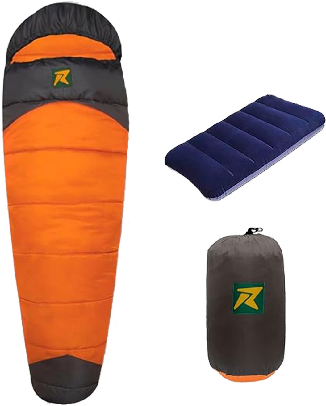 Camplite 10°C to 20°C Sleep Bag For Camping and Traveling (Orange/Black,1kg) Sleeping Bag