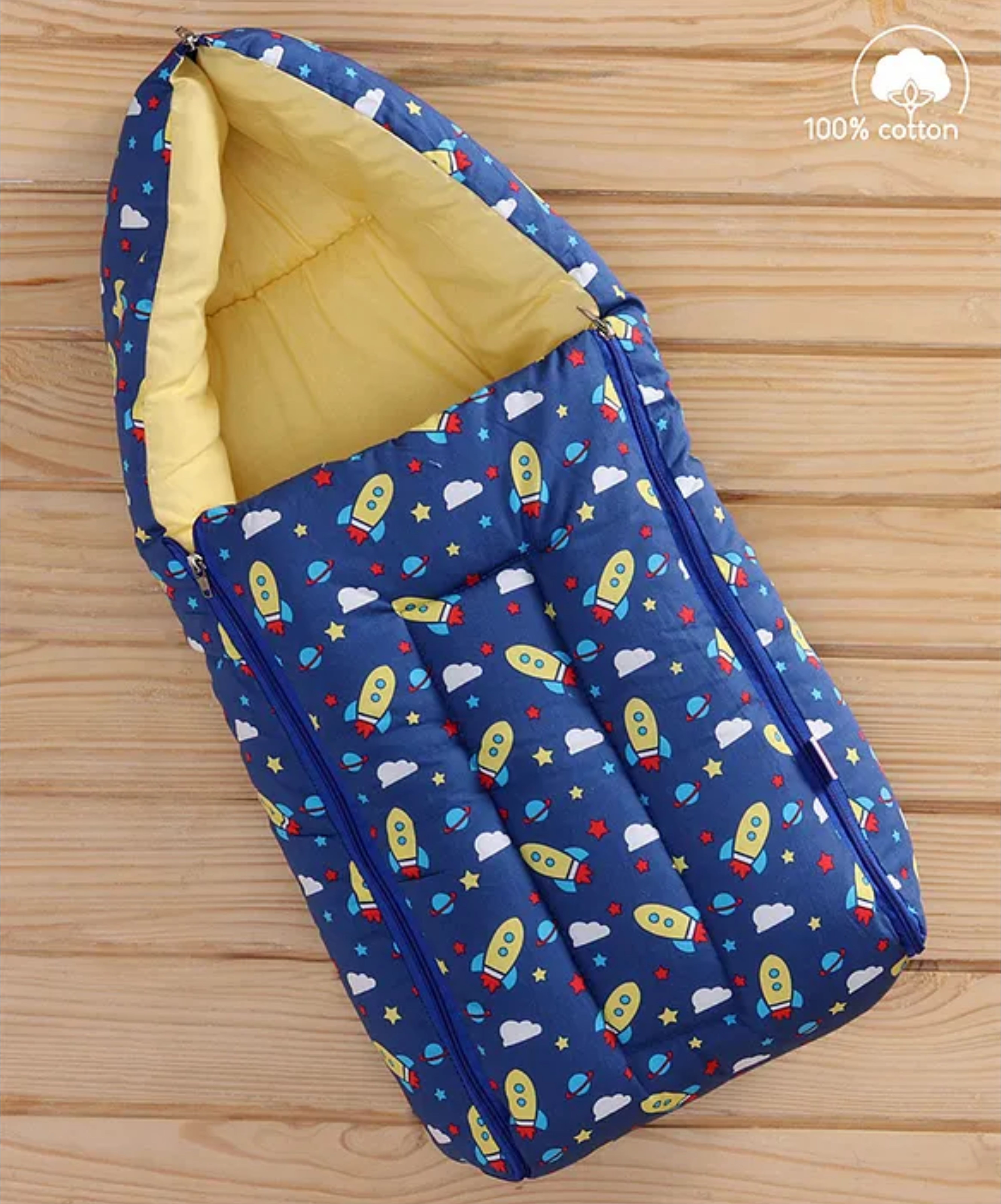 3 in 1 Baby Sleeping Bag and Carry Nest,Cotton for new born baby(BABY BLUE ROC) Sleeping Bag-image-7