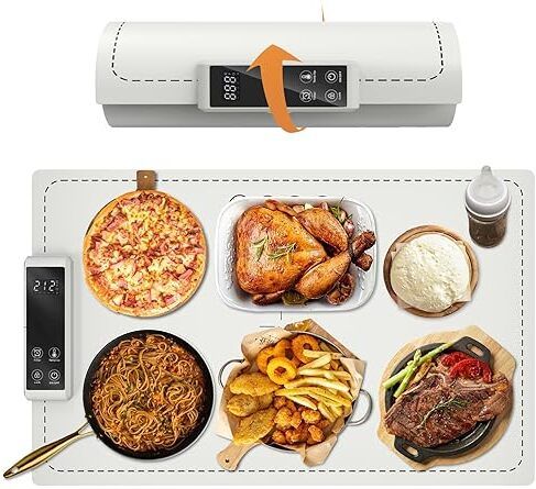 Electric Food Warmer - 250 W | Roll Up Silicon Heating Mat Food Steamer