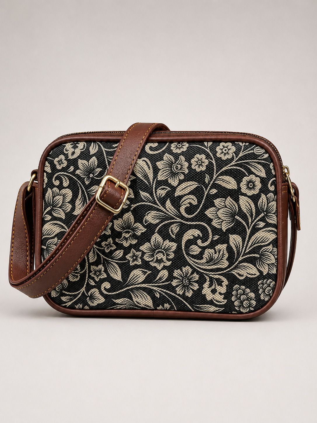 gpish Grey Women Sling Bag Women Sling Bag Brown Vegan Leather Dual Zip Stylish Crossbody Bag-picture-27