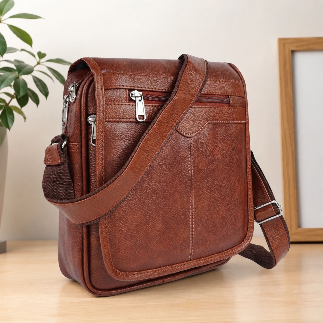 Tan Men & Women Shoulder Bag GALASTAN-3-image-46