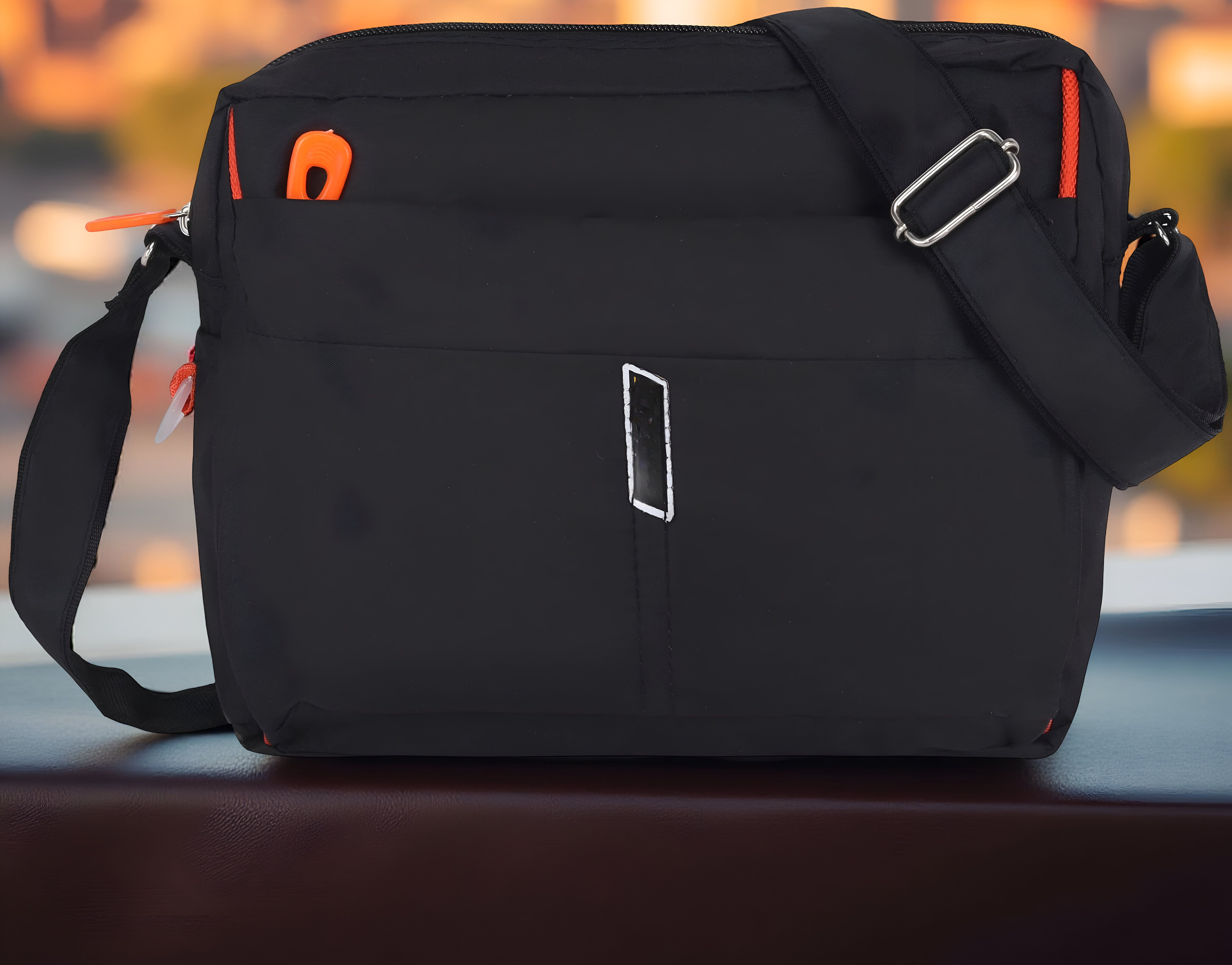 Black Men Sling Bag Sling Bag Cross body Men’s Sling Messenger Bag for Travel / Office / Business-image-49