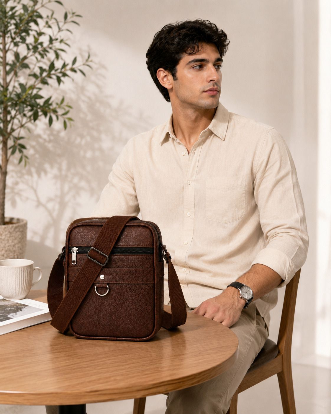 CRAR ENTER Latest Brown bags for mens black sling bag Brown Messenger bag waist Bag Mnes & Boys-image-24