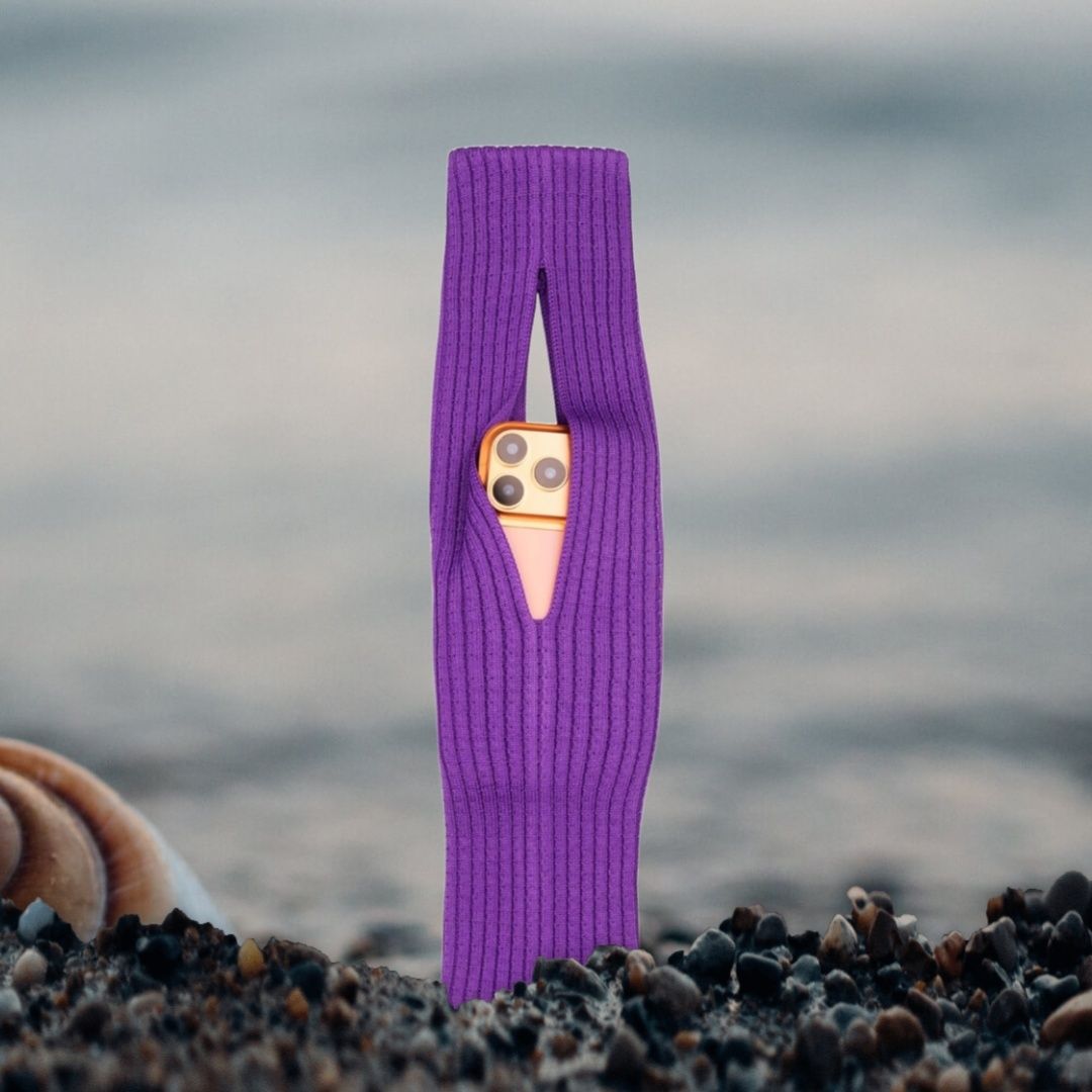 Purple Men & Women Sling Bag Mobile Phone Pocket 3D Knitted Scarf Phone Holder Sleeve, Unisex,Size (40cm) S02-image-17