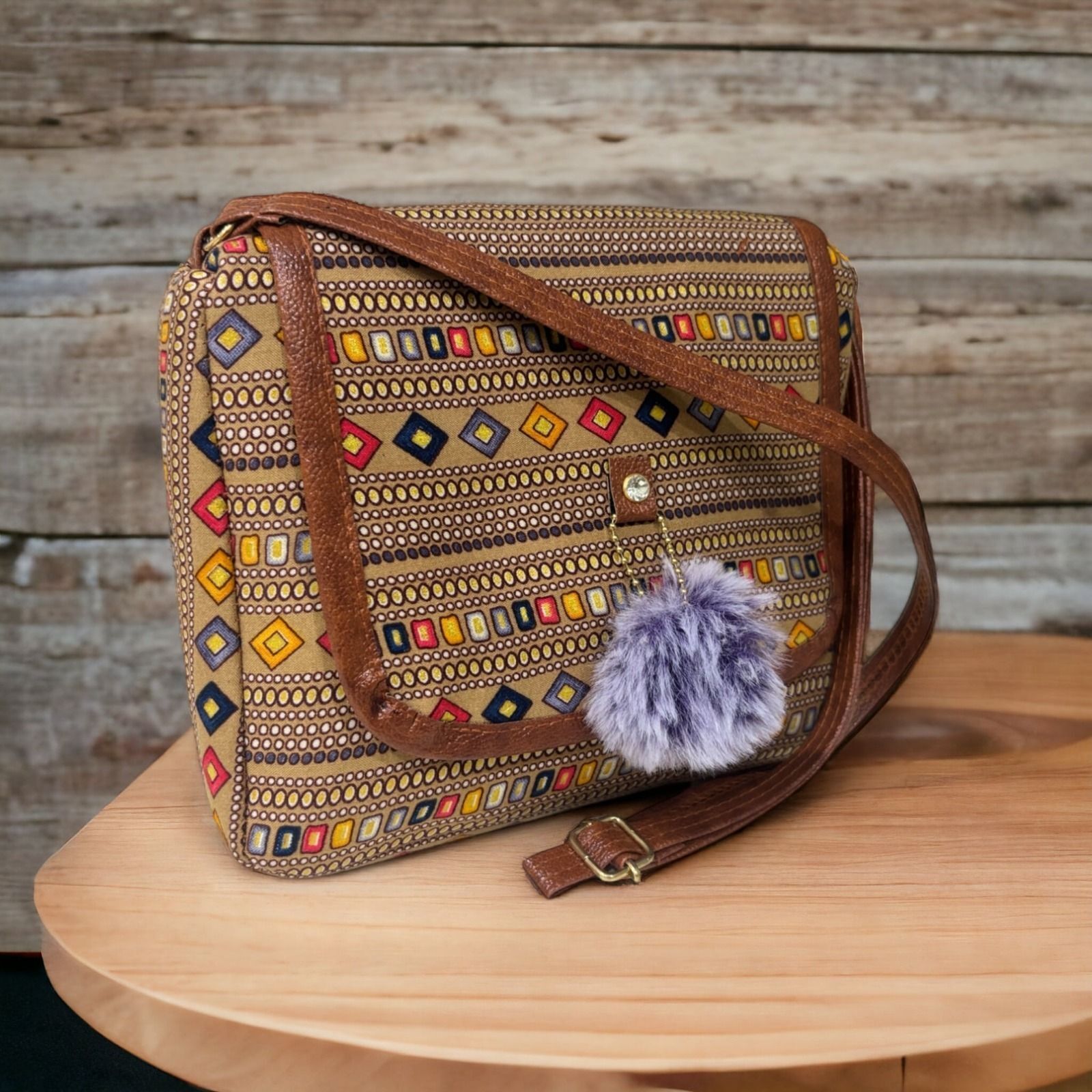 baxparrow Brown Men & Women Sling Bag newImported Fabric Vegan Leather Fashion Bags-picture-11