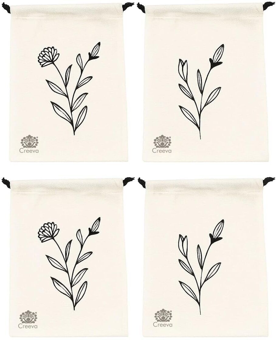 White Men & Women Tote Pack of 4-Floral