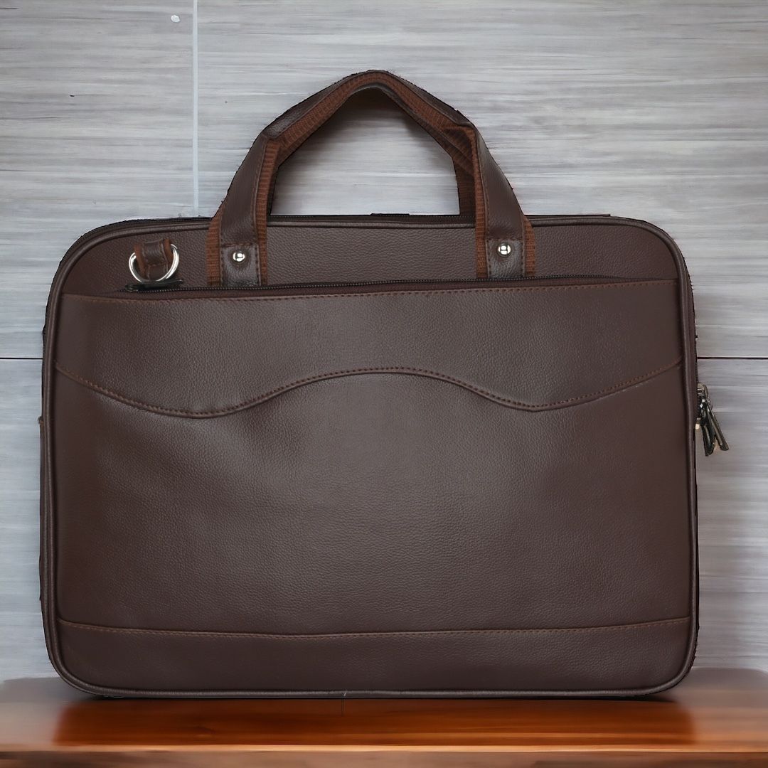 Brown Men Messenger Bag - Extra Large Gloss Sleek Messenger File Bag Men Women | side beg-image-41