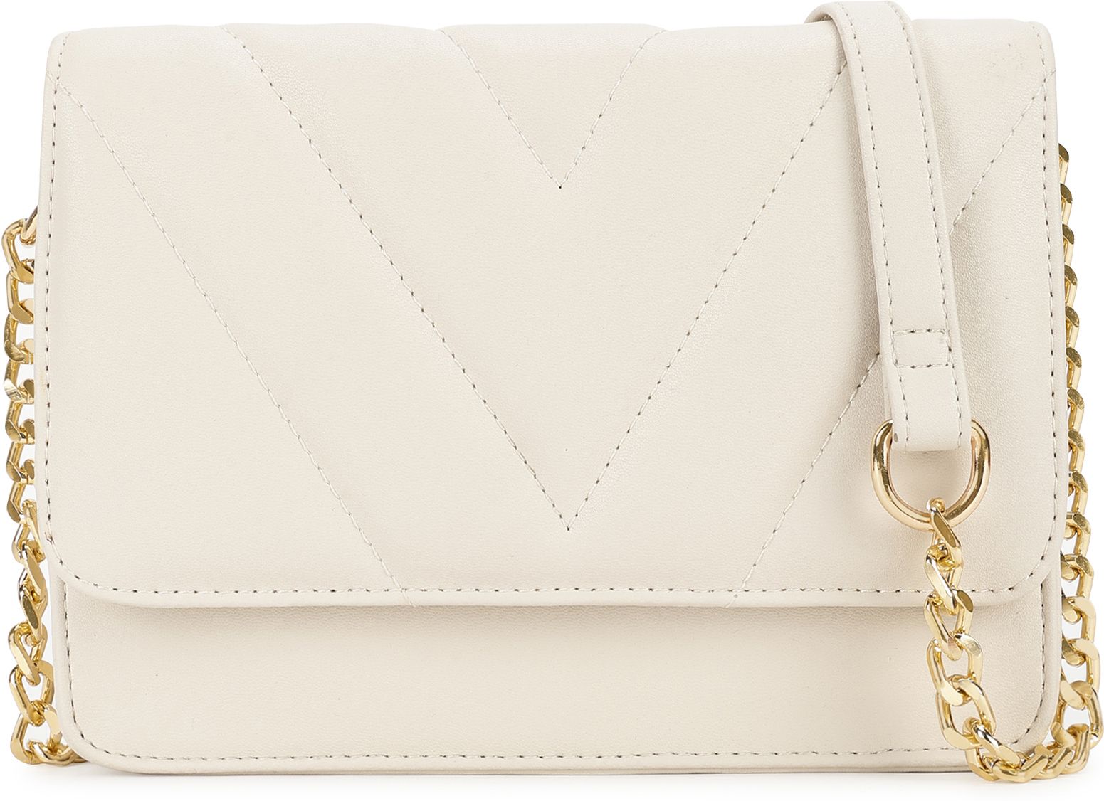 White Women Sling Bag Quilted-image-4