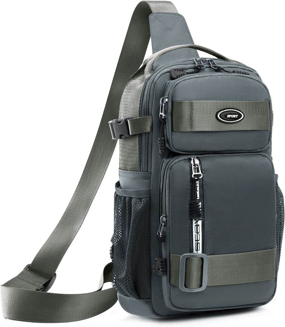 gustave Grey Men Sling Bag Sling Bag for Men Slim Lightweight Oxford Cloth Waterproof Shoulder Bag-picture-17