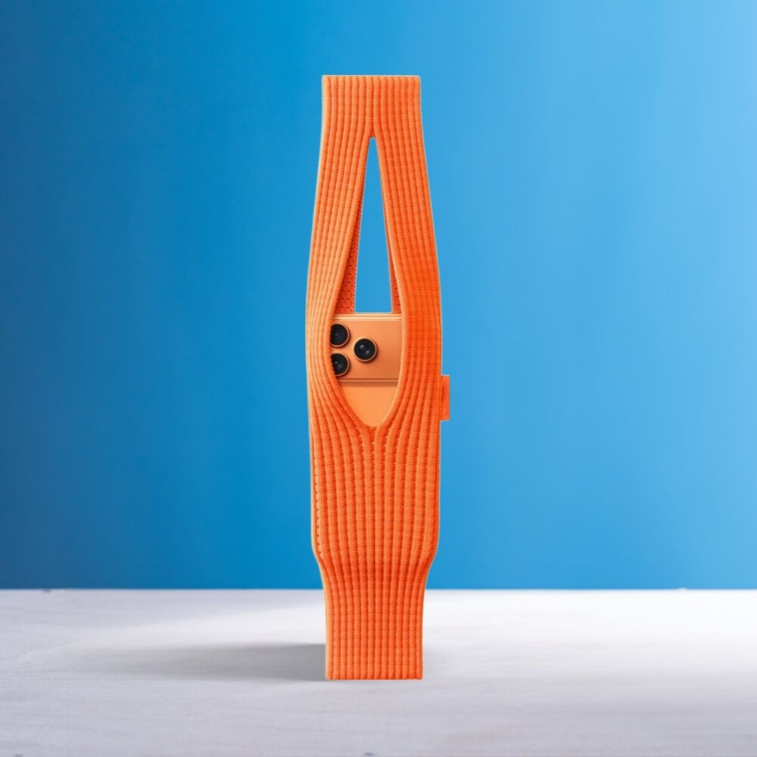 Orange Men & Women Sling Bag Mobile Phone Pocket 3D Knitted Scarf Phone Holder Sleeve, Unisex,Size (40cm) S02-image-24