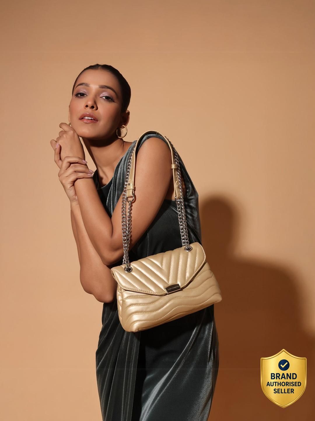 lino perros Gold Women Shoulder Bag Women's Golden Shoulder Bag-picture-10
