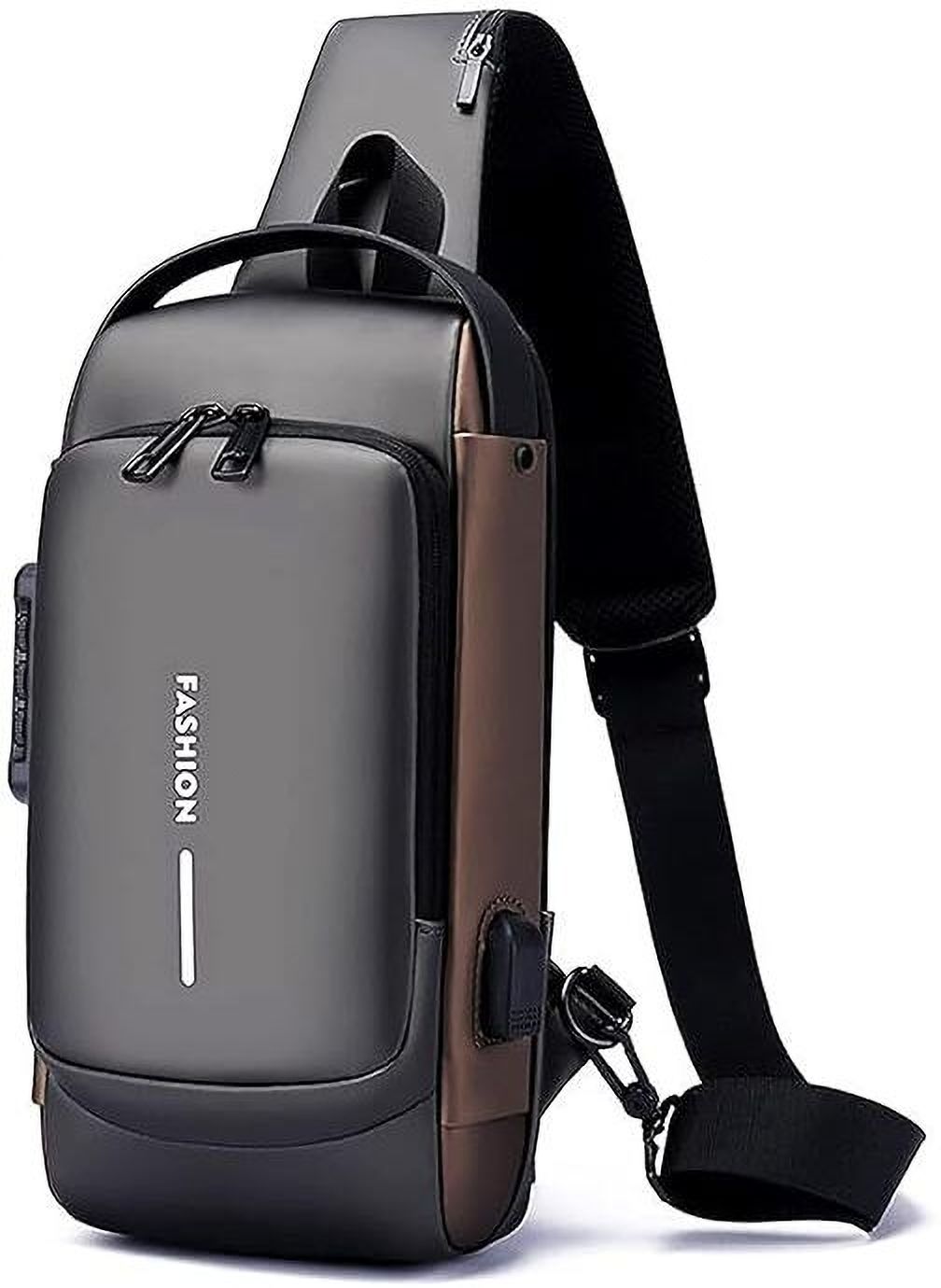 Brown Men Sling Bag For Travel || USB Port, Waterproof & Stylish Anti Theft Crossbody Bags For Men||