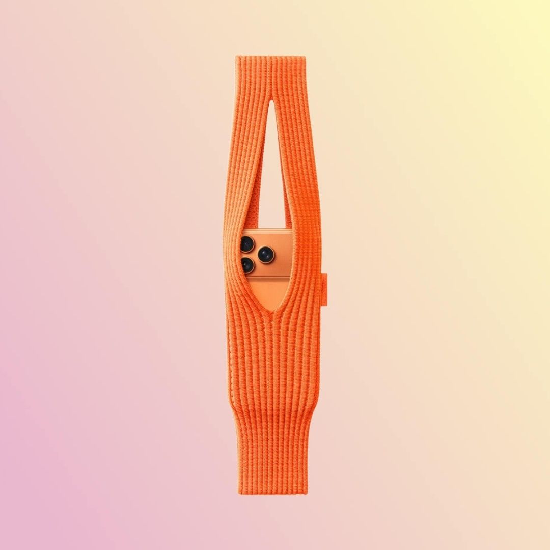 Orange Men & Women Sling Bag Mobile Phone Pocket 3D Knitted Scarf Phone Holder Sleeve, Unisex,Size (40cm) S36-image-46