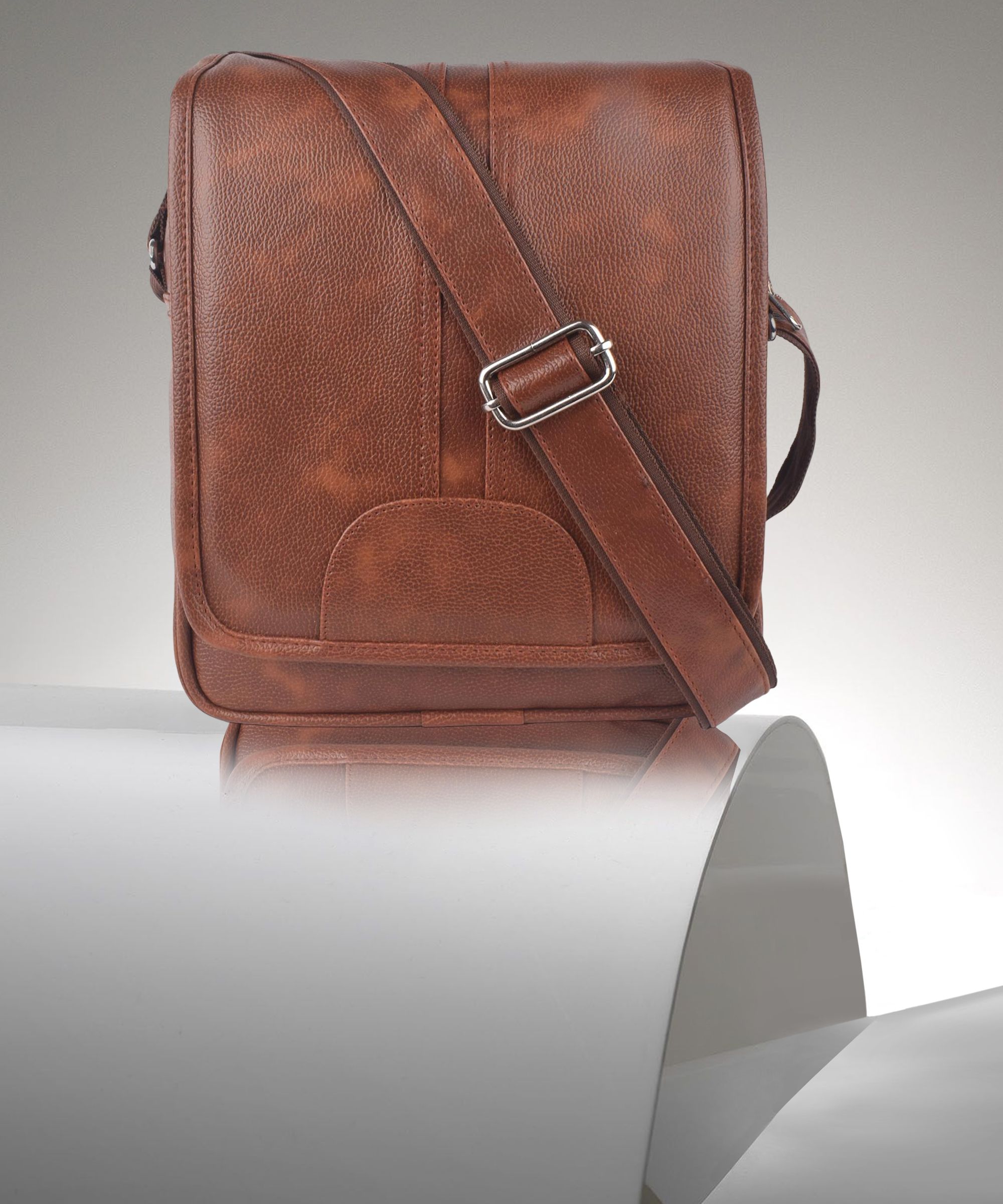 Tan Men Sling Bag - Medium Trendy-image-4