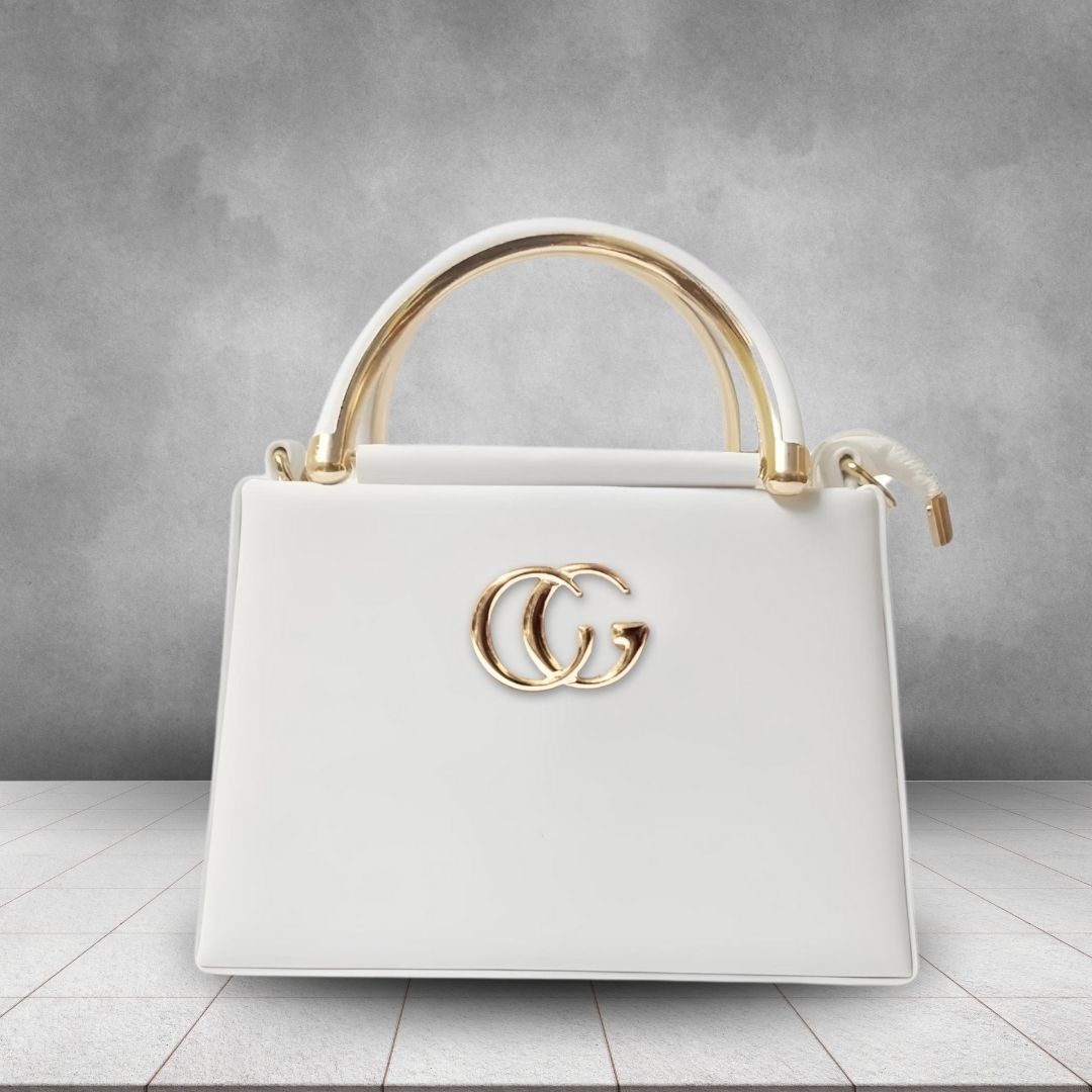 White Women Sling Bag Stylish Boxy PU Sling Bag for Women