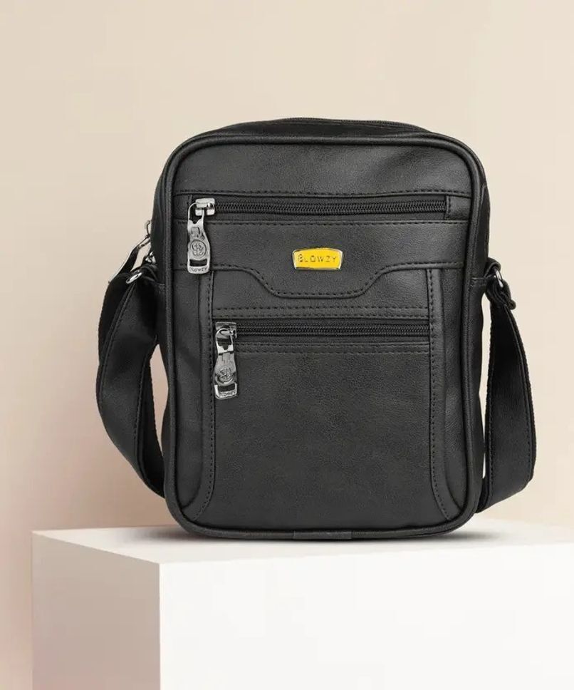 goodina Black Men & Women Sling Bag Shoulder Sling Bag for Men College with Smart Storage-picture-1