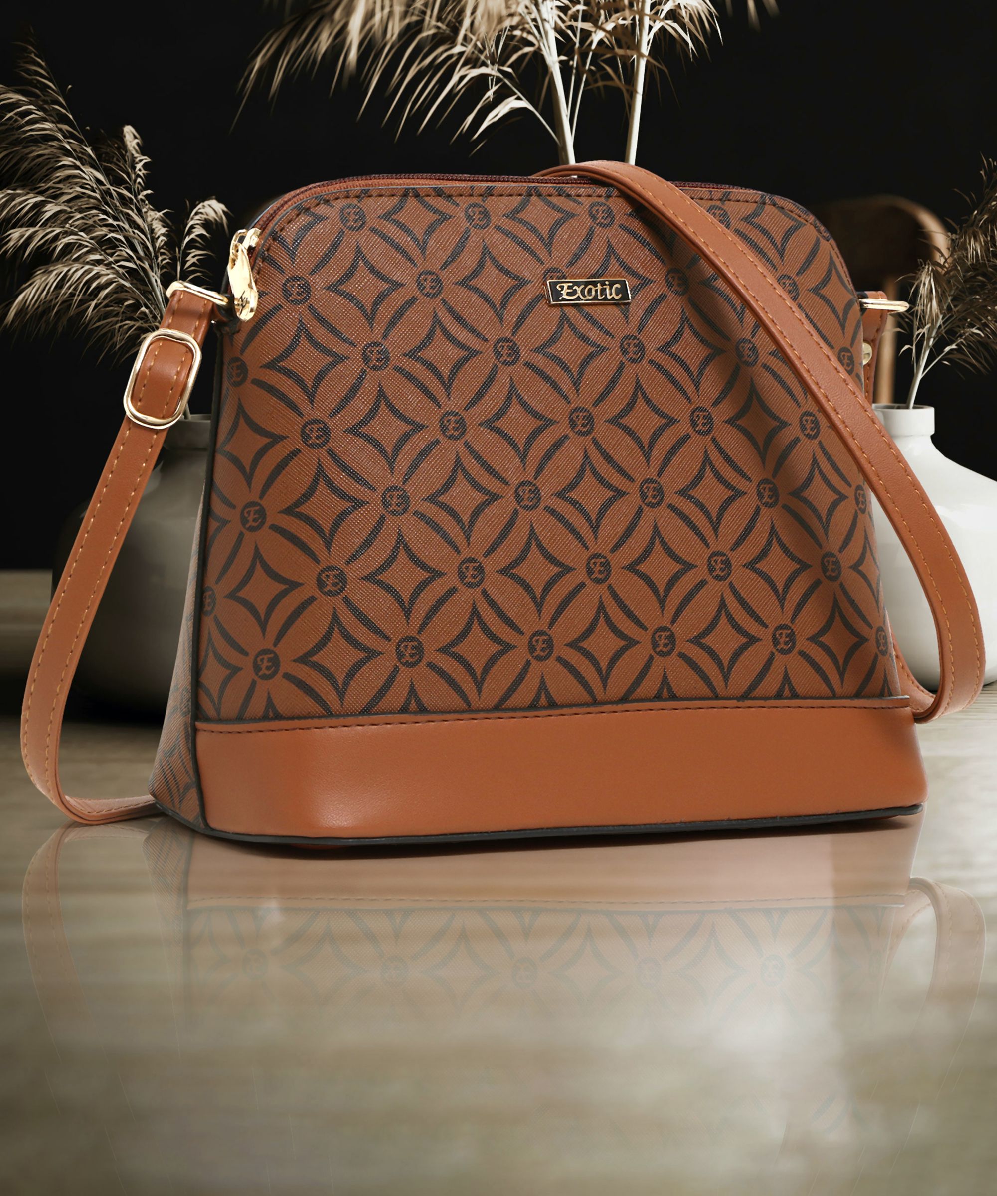 exotic Tan Women Sling Bag Ethinic pattern-620-picture-27