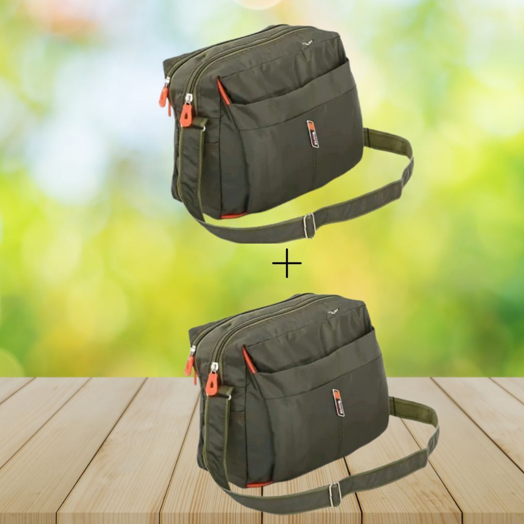 Green Men & Women Sling Bag Combo of 2 Green 01