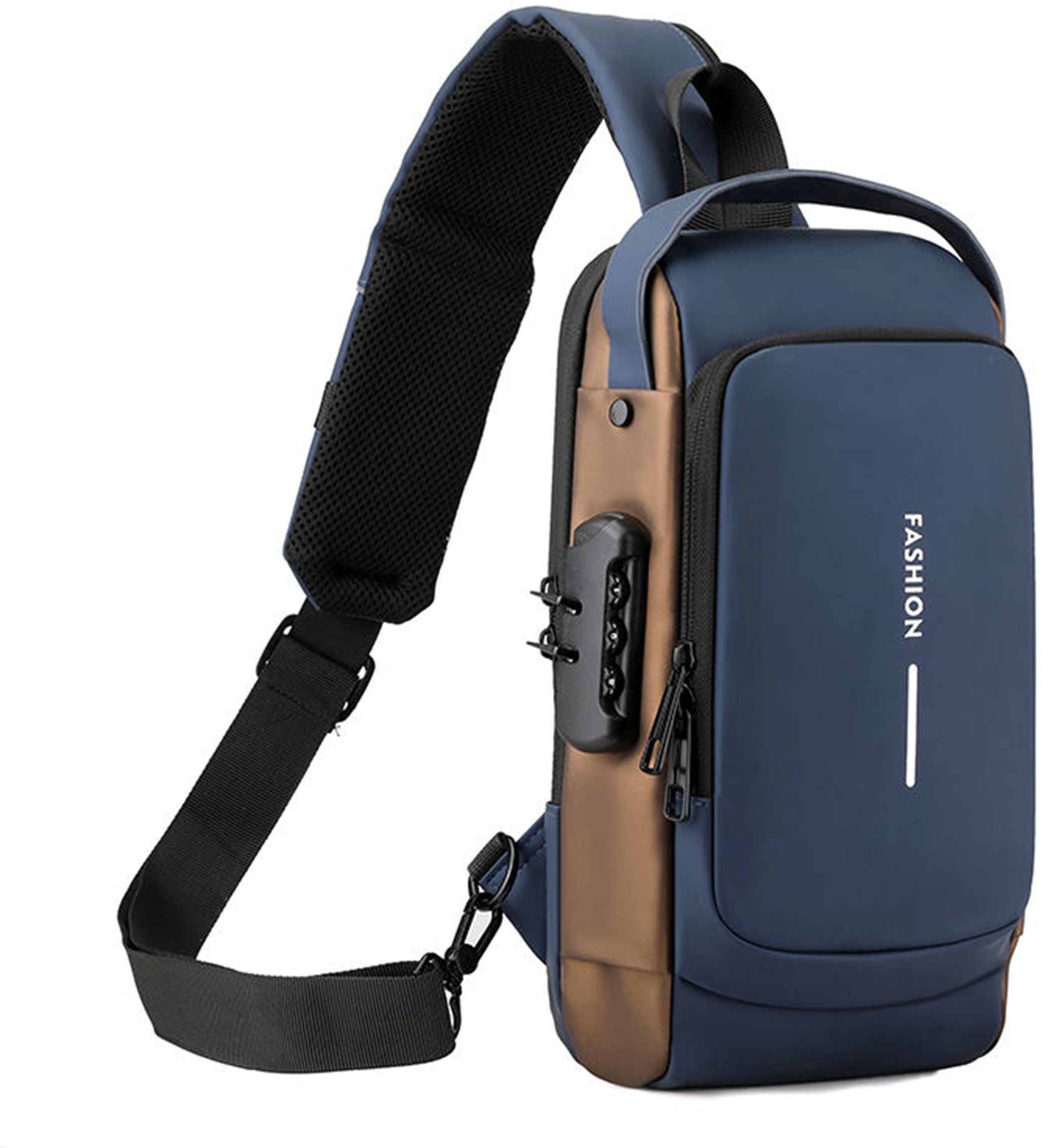 Blue Men Shoulder Bag Shoulder Bag Waterproof Crossbody Shoulder Bag for Men & Women (Blue)-image-31